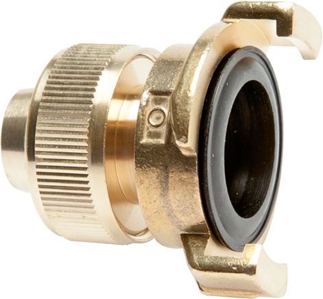 Exemplary representation: Garden hose quick coupling with screw connection for garden hoses, brass