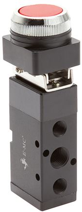 Exemplary representation: 5/2-way pushbutton valve