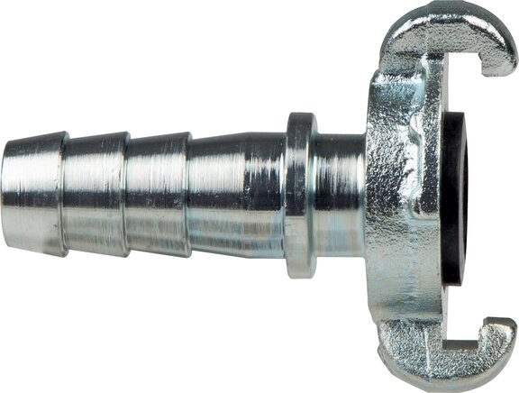 Exemplary representation: Compressor coupling with grommet & locking collar, galvanised steel, NBR seal